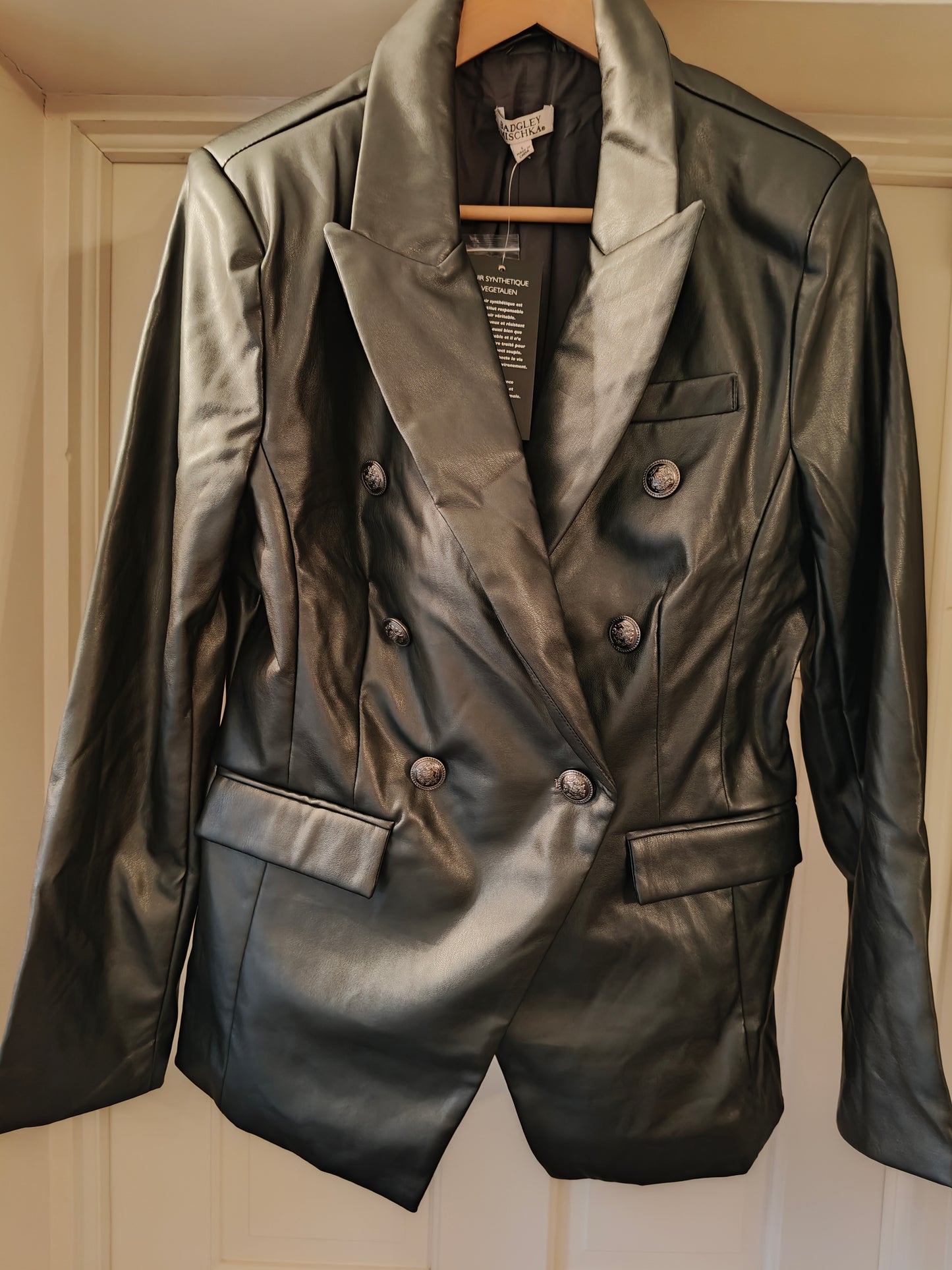 Badgley Michka Metallic Faux Leather Jacket